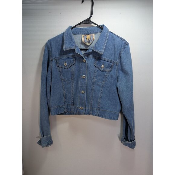 Vintage Desert West Denim Jacket Cropped Button Front Western Style, Size M - Picture 2 of 9
